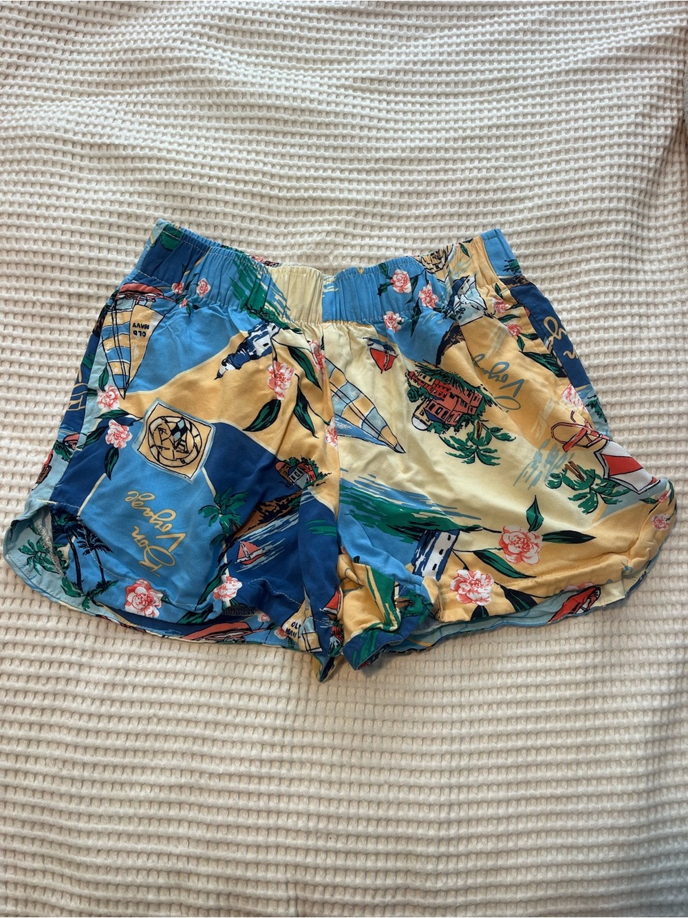 Old Navy Blue & Yellow Floral Coastal  Shorts